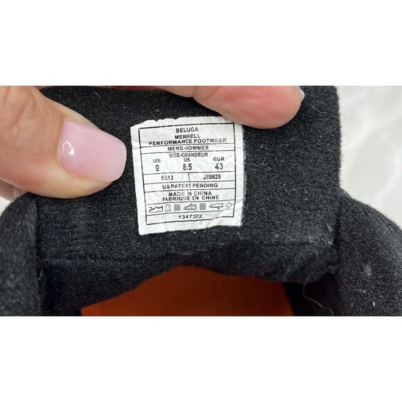 MERRELL Men Moab WP Hiking Shoes Beluga Sz 9 Waterproof Gray Leather Textile - Picture 7 of 9